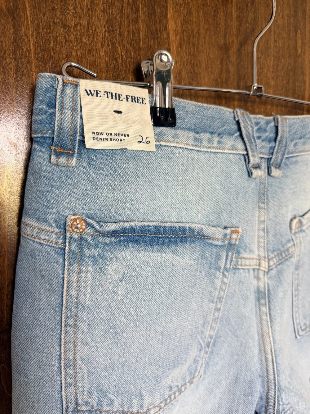 We The Free Light Blue Distressed Denim Cutoff Shorts - Picture 6 of 8